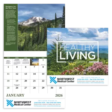 Healthy Living Wall Calendar - Stapled